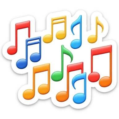 signos de musica de colores sticker