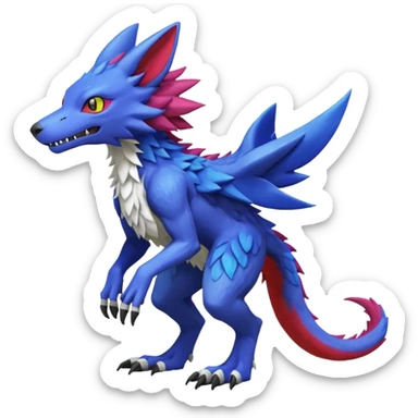 Fakémon-Digimon-Fionbri-Trico-Vernid-Sergal-creature (full body) sticker