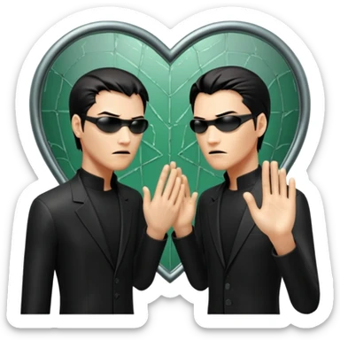 Matrix scene when neo touched the mirror  sticker