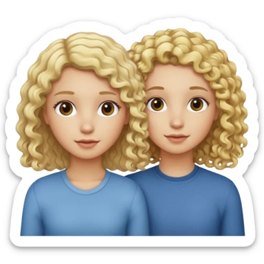 Dos amigas una crespa y una lisa las dos rubias sticker