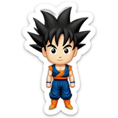 Emoji de goku Niño montado en su nube  sticker