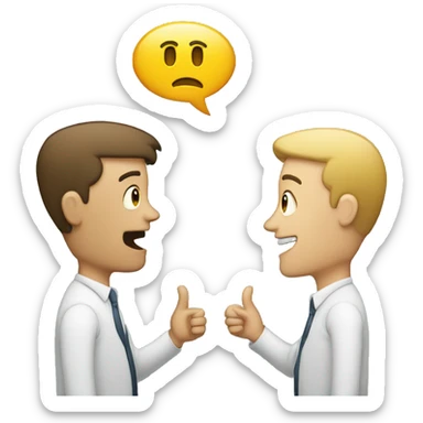 man talking with another man make speech bubble to indicate they are talking sticker