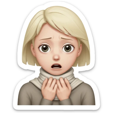 pretending to strangle your own neck sticker