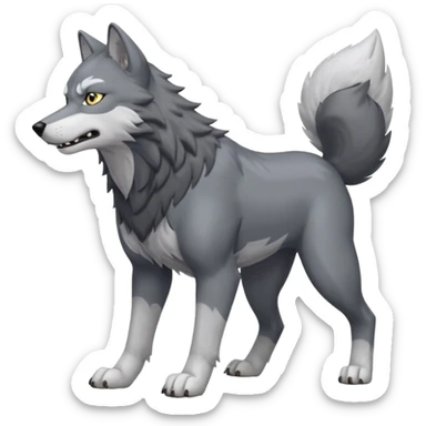 Toony Ginga Nagareboshi Gin/Silver Fang the wolf (full body) (feral) (4 legs) (canine) sticker