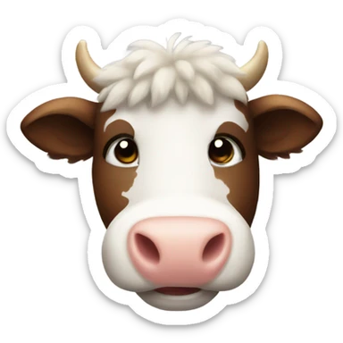 fluffy cow sticker