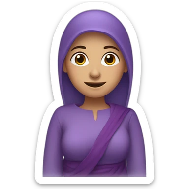 Armenian woman saying hello in purple clouths  sticker