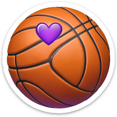 Basketball mixed with purple heart sticker