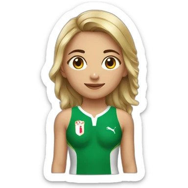 Une fille avec un maillot de l'Algérie sticker