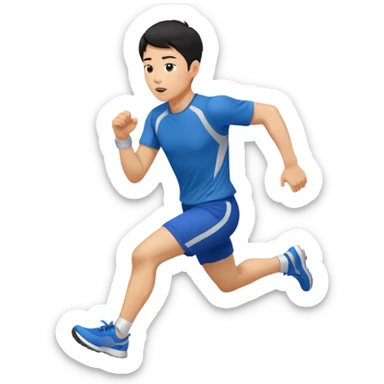 a korean guy about 30 years old, running with sportswear, sweating sticker
