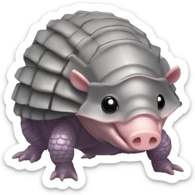 Lavender gray Pig armadillo darth Vader isopod lobster tail fanned tail feathered tail pig armadillo darth Vader face sticker