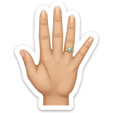 Fais-moi demain coller les unes à côté des autres. La première main gauche le pouce, l’index, majeur sont levé alors que l’annulaire et auriculaire sont repliés. Reproduit la même chose pour la main droite. sticker