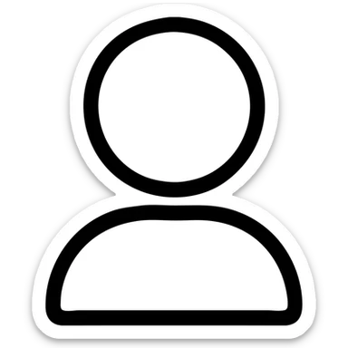 Create a simple profile (user) icon in a minimalistic style with an even thicker gray outline than before, no fill, no text, transparent background. Match the style of the previous sparkles icon with very thick outline. sticker