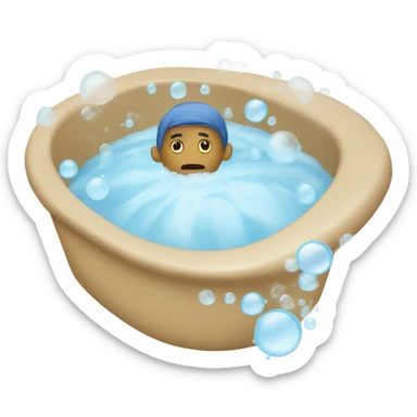 Me sitting in the bathtub with foam on my head sticker