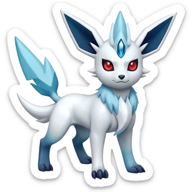 Shiny Dark Pastel Sparkly Absol-Glaceon-Zangoose-Hybrid (Full body) sticker