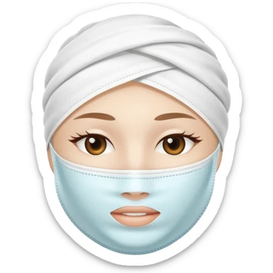 a cloth of white skincare beauty mask pack for face, except on the face, just only product sticker