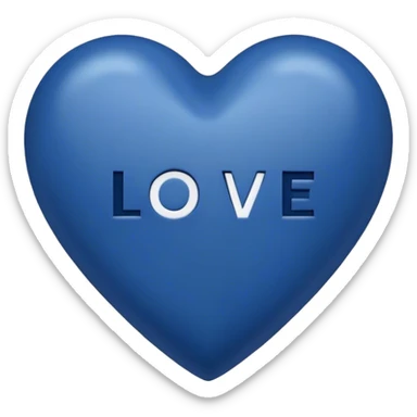 Dark Blue heart either the words Love You Ryan sticker