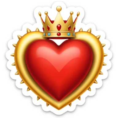 Corazón con una corona puesta  sticker