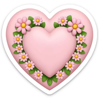 Light pink heart with flowers sticker