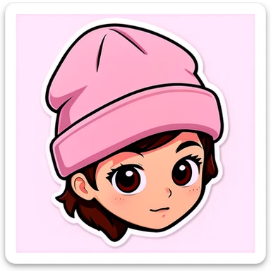 Dusty pink beanie sticker