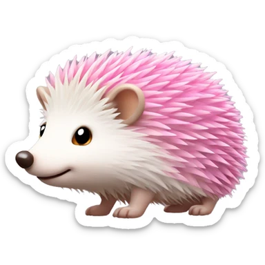 a hedgehog with pink butterfly shiny wings and pink nose sticker