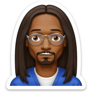 Snoop Dogg with dark brown long hair sticker