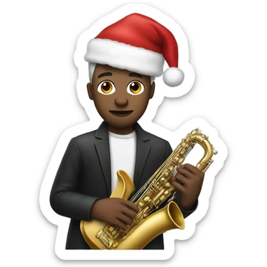 Musician dressed for christmas party sticker