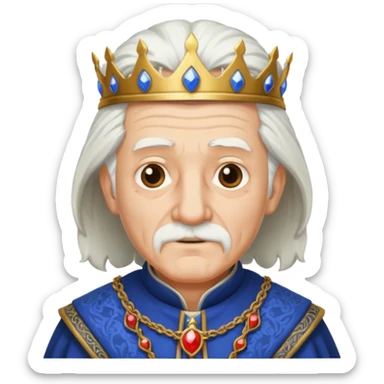 a white haired old man standing in medieval royal clothes sticker