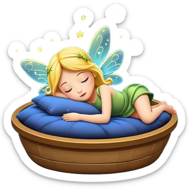 fairy character floating asleep with fireflies as night lights sticker