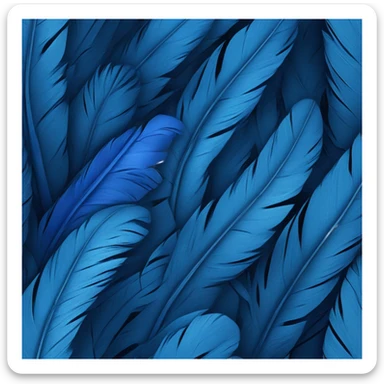 Realistic navi blue feather sticker