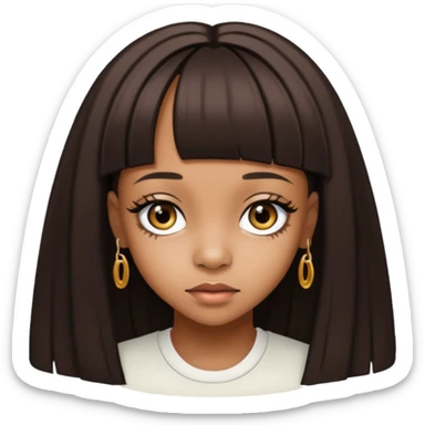 Lisa Left Eye Lopes with dark brown long hair sticker