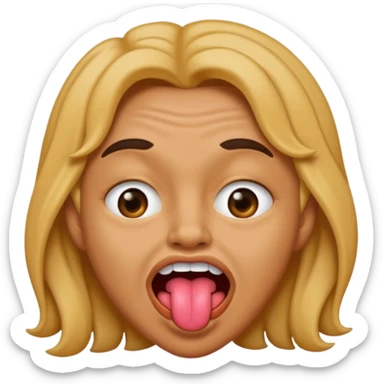 tongue over teethe and face scrunched sassy sticker