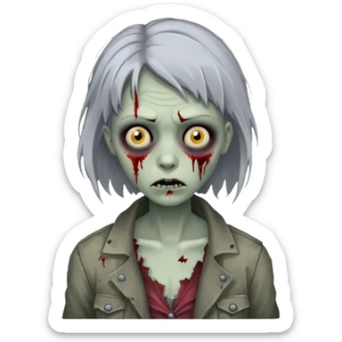 parisian zombie woman sticker