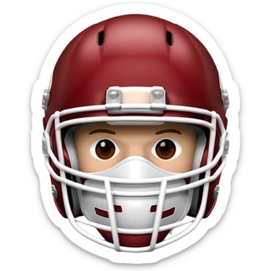 College football player helmet in a deep, dark red color sticker