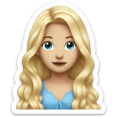 a european girl with long blonde hair and blu eyes sticker