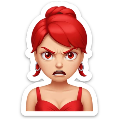 red diva being angry sticker