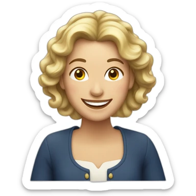 A very happy french woman sticker