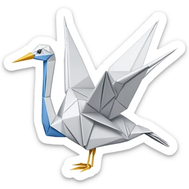 white origami crane sticker