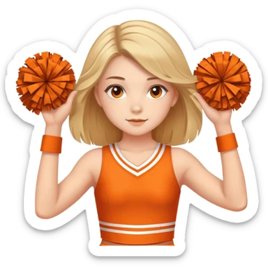 - Nữ
- 15 tuổi
- Da trắng
- Tóc gọn gàng, ngang vai
- Lập dị, khó gần
- Mặc áo cổ vũ cam
 sticker