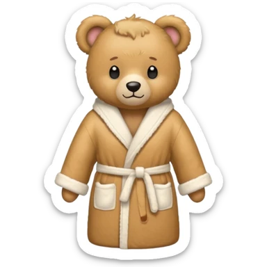 teddy bear bathrobe sticker