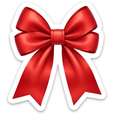 red bow with heart sticker