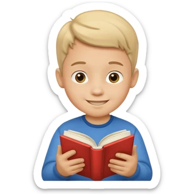 Niño pequeño leyendo un libro feliz sticker