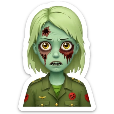 garota zumbi no exército sticker
