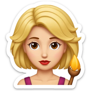 Mujer con cerquillo y pelo ladino sticker