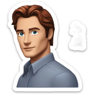 Alain delon young blue eyes neat gelled flat red hair software engineer sticker