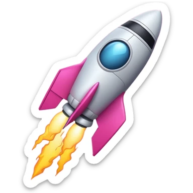 cohete espacial rosa sticker