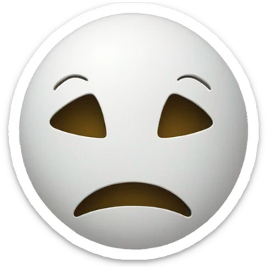 A sad emoji with the mask of happiness sticker