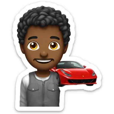 Garcon qui ouvre la porte d'une ferrari avec une richar mile sticker