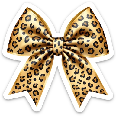 leopard print cheer bow sticker