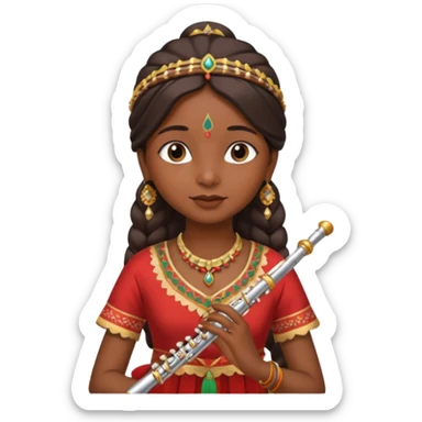 Indian Girl With Fluteü sticker