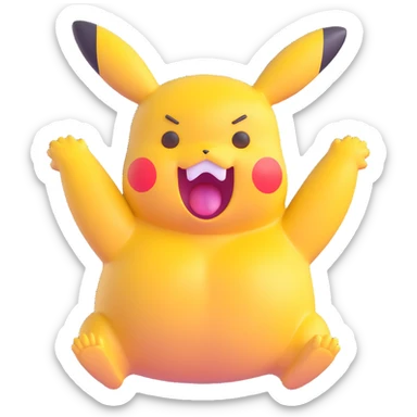 chubby Pikachu with spots yelling in terror sticker